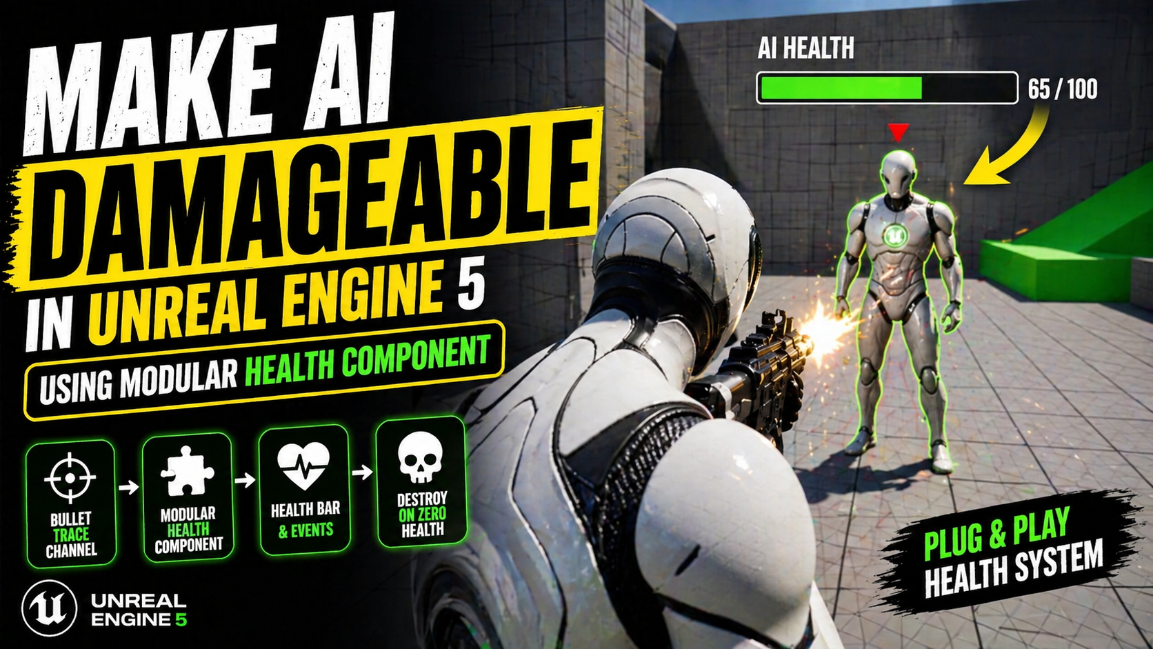 UE5 Damageable AI Health Component