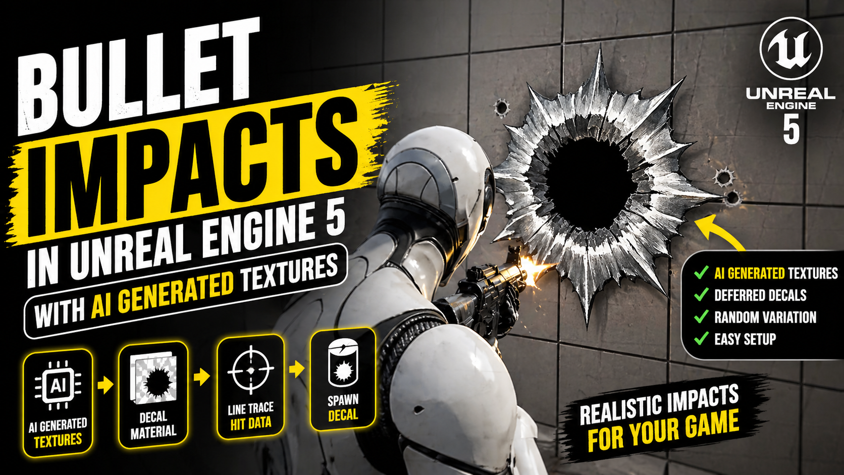 UE5 Bullet Impact Decals with AI Textures
