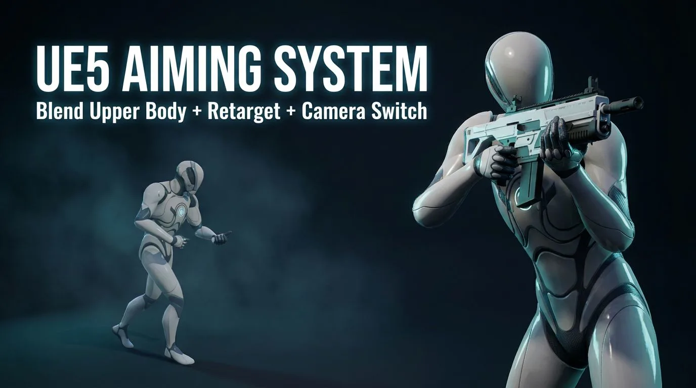 UE5 Weapon System Aiming Retarget Blend Upper Body and Switch Cameras
