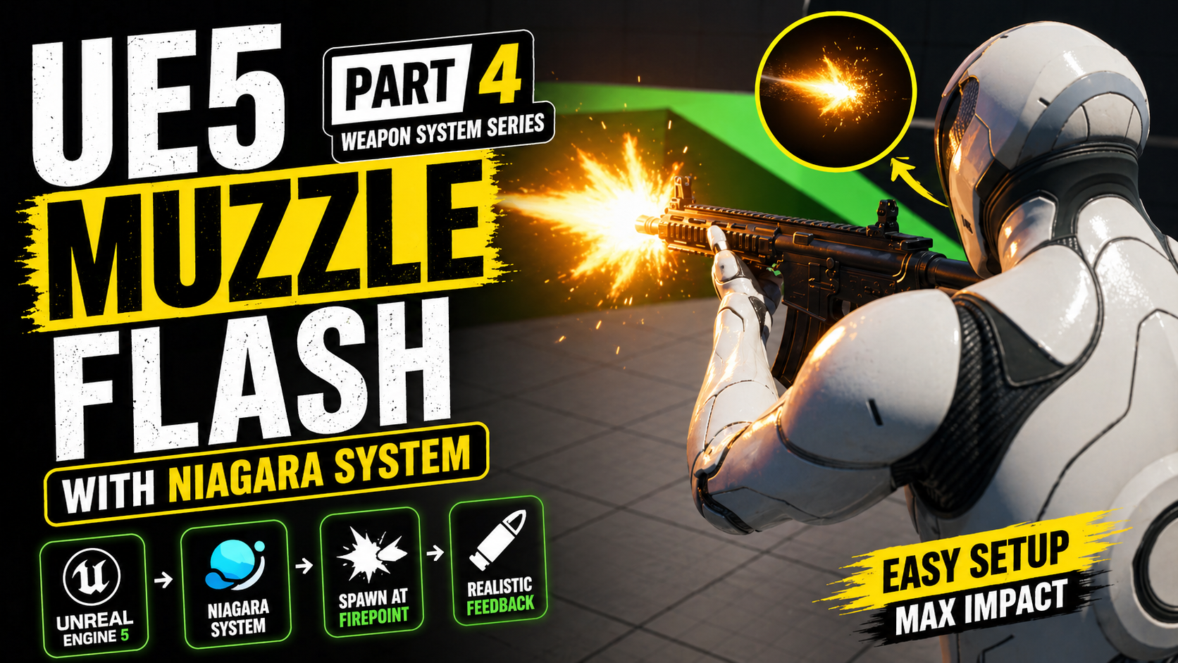 UE5 Weapon System Muzzle Flash with Niagara