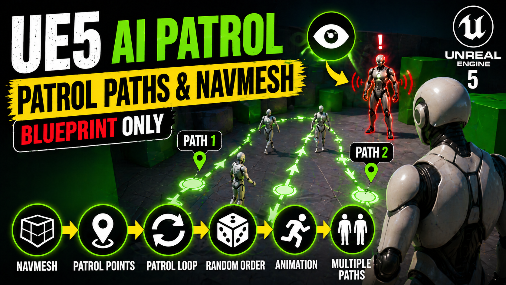 UE5 AI Patrol Paths and NavMesh